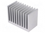 Heatsink: extruded | grilled | natural | L: 50mm | W: 95mm | H: 70mm | plain