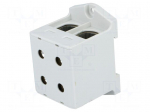 Splice terminal: rail | 25&divide;150mm2 | ways: 1 | terminals: 4 | grey | TS35