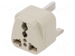 Transition: adapter | 2P+PE | 250VAC | 13A | Type: UK | white | PIN: 3