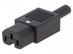 Connector: AC supply | plug | female | 10A | 250VAC | IEC 60320 | C13 (F)