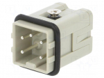 Connector: HDC | male | HDC | PIN: 5 | 4+PE | size 1 | 10A | 400V | 0.5&divide;2.5mm2