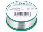 Soldering wire | Sn99,3Cu0,7 | 0.25mm | 100g | lead free | 227&deg;C | 3%