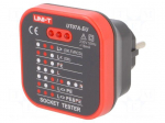 Tester: power socket tester | 3 LED | Plug: EU | 230VAC | 50&divide;60Hz