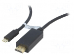 Adapter | HDMI plug,USB C plug | 3m | black | 32AWG