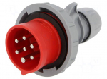 Connector: AC supply 3-phase | plug | male | 16A | 400VAC | IP66,IP67