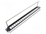 Mounting adapter | patch panel | rack | screw | 29mm | M3 | Height: 1U