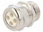 Cable gland | multi-hole | NPT3/4" | IP68 | brass | Holes no: 4 | 6mm