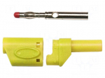 Laboratory connector: 4mm banana | plug | 45A | 600VAC | yellow