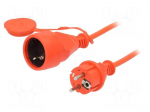 Extension lead | 3x1.5mm2 | 10m | PVC | orange | Sockets no: 1 | 10A