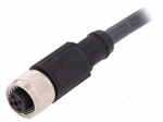 Cable: for sensors/automation | M12 | PIN: 4 | straight | 5m | plug | 4A