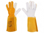 Protective gloves | Size: 10 | natural leather | long