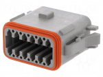 Connector: wire-wire | plug | female | AT | PIN: 12 | IP67 | for cable
