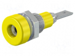 Laboratory connector: 2mm banana | socket | 10A | 23mm | yellow | 60VDC