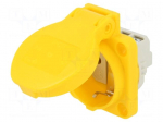 Connector: AC supply | socket | 2P+PE | 250VAC | 16A | yellow | PIN: 3