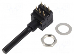 Potentiometer: shaft | 500k&Omega; | 200mW | THT | 6mm | plastic | stereo | PC-16