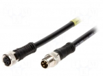 Kaabel: andurite/automaatika jaoks | M8-M8 | mees | naine | PIN: 4 | pistik