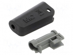 Enclosure for connectors: banana | black | Overall len: 36.3mm