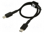 Cable | USB 2.0 | USB C plug,both sides | 0.3m | black | 480Mbps | 60W