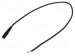 Cable | 2x0.5mm2 | wires,DC 5,5/2,5 socket | straight | black | 1.5m