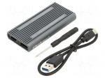 Hard discs housing: M.2 | USB 3.1 Gen 2 | aluminium | PnP | grey