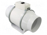 Fan: AC | duct | 230VAC | &Oslash;98mm | 180&divide;160m3/h | 48dBA | slide | IPX2 | white