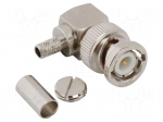 Connector: BNC | plug | male | angled 90&deg; | 50&Omega; | soldering,crimped