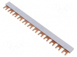 Busbar | 16mm2 | Poles: 1 | Urated: 400V | 100A | fork | No.of mod: 12 | PVC