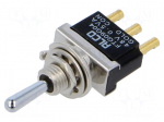 Switch: toggle | Pos: 3 | SP3T | (ON)-OFF-(ON) | 0.02A/20VAC | FT