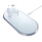 Adapter Choetech  Choetech Qi 2in1 wireless charger for smartphones / Apple Watch with stand (MFI) USB Type C white (T317)