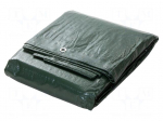 Tarpaulin | L: 8m | Width: 5m | green | with metal rings | 90g/m2 | 40m2