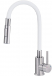 Kitchen faucet with bent spout - 2 types of spray