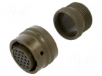 Connector: military | plug | female | PT/451 | 7.5A | 600V | PIN: 19 | olive