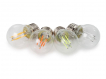 FILAMENT LIGHT BULB SET - G45 - CLEAR GLASS - 4 pcs - RED - GREEN - BLUE - ORANGE
