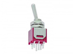 VERTICAL SUBMINIATURE TOGGLE SWITCH DPDT ON-OFF-ON