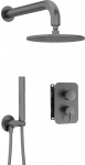Concealed shower set with mixer box - with overhead shower
