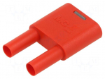 Laboratory connector: 4mm banana | 32A | red | insulated