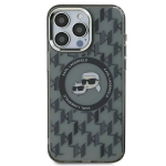 Other Phone Accessory Karl Lagerfeld  Karl Lagerfeld IML Monogram Karl & Choupette Head MagSafe iPhone 16 Case - Black
