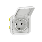 PLEXO GERMAN STANDARD SOCKET OUTLET WITH AUTO TERMINALS - WHITE - MECHANISM