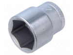 Socket spanner | 27mm | 1/2" | tool steel | Plating: chromium