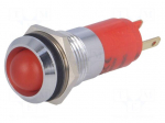 Indicator: LED | recessed | 12&divide;14VDC | 12&divide;14VAC | Cutout: &Oslash;14.2mm | IP67