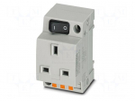 Connector: AC supply | socket | female | 13A | PIN: 3 | push-in | grey
