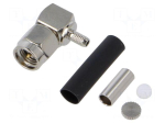 Connector: SMA | plug | male | coaxial | angled 90&deg; | 50&Omega; | RG174 | PTFE