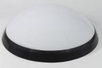 PANTERA black ring, milky lampshade, 20W LED, inte
