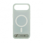 Back panel cover Evelatus Apple iPhone 17 Air Rubber Coated MagSafe With Stand Case Silver