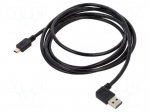 Cable | USB 2.0 | gold-plated | 2m | black | 24AWG,28AWG | 480Mbps