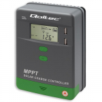 Qoltec Solar Charge Controller MPPT with Temperature Sensor 10A | 12V / 24V | LCD | 2 x USB | GEL | LiFePO4