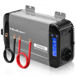 Qoltec Pure Sine Wave Inverter | 12V to 230V | 500/1000W | LCD | USB | USC-C | Compatible with LiFePO4 GEL AGM