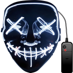 Tooted koju ja aeda // Erinevad kodu- ja majapidamistarvikud // (aleja3) maska led świecąca ledowa halloween impreza purge - biała e328-4