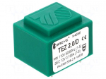 Transformer: encapsulated | 2VA | 110VAC | 12V | Mounting: PCB | IP00