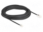 Cable: telephone | RJ11 plug,RJ45 plug | 10m | black | Insulation: PVC